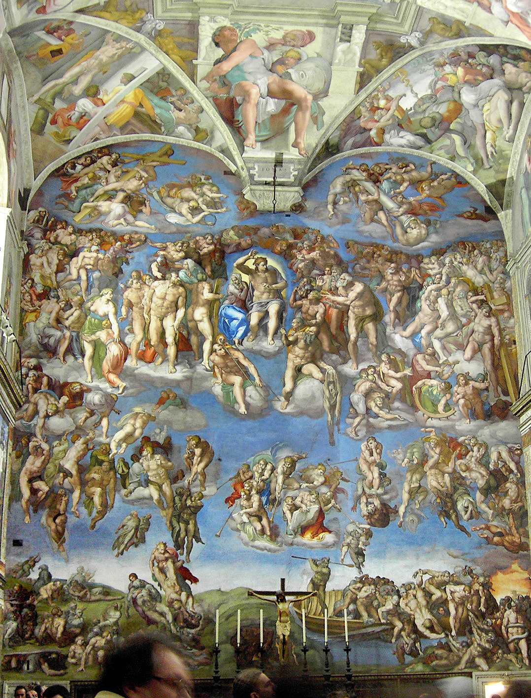 Michelangelo's The Last Judgment, Southern Wall, Sistine Chapel, Rome, Italy